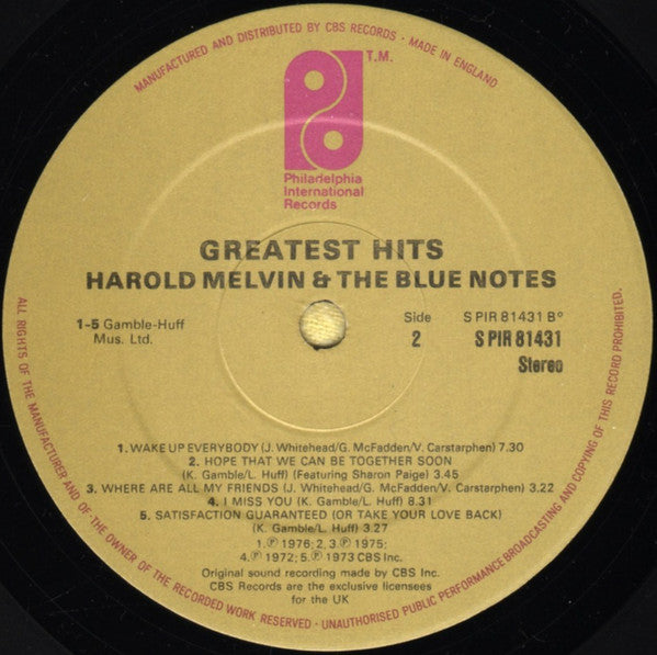Harold Melvin & The Blue Notes* : Greatest Hits - Collectors' Item (LP, Comp)