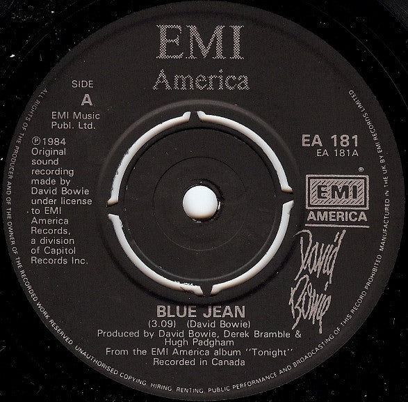 David Bowie : Blue Jean (7", Single, Pap)