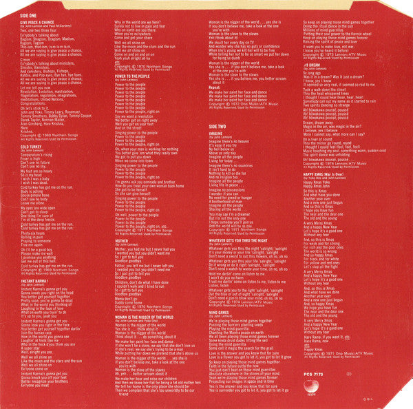 John Lennon, The Plastic Ono Band : Shaved Fish (LP, Album, Comp, '-1)