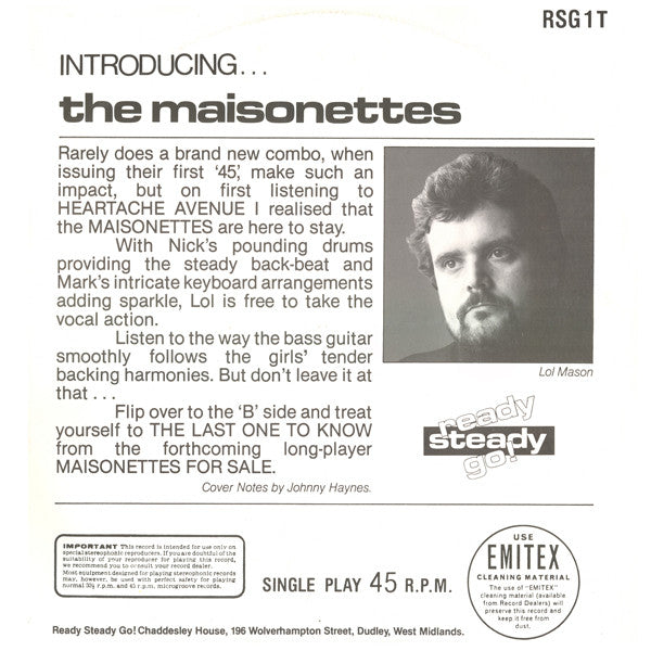 The Maisonettes : Heartache Avenue (12", Single)