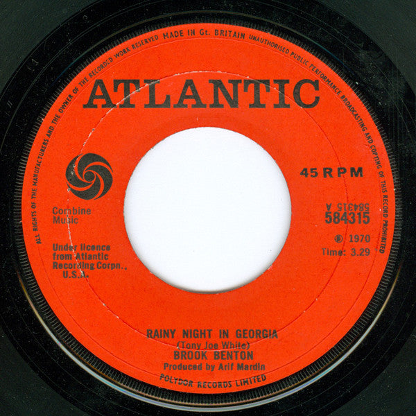 Brook Benton : Rainy Night In Georgia (7", Single, Lar)