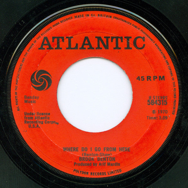 Brook Benton : Rainy Night In Georgia (7", Single, Lar)