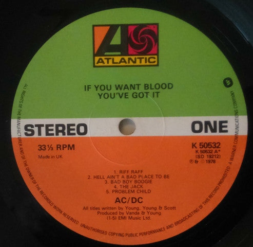 AC/DC : If You Want Blood You've Got It (LP, Album)