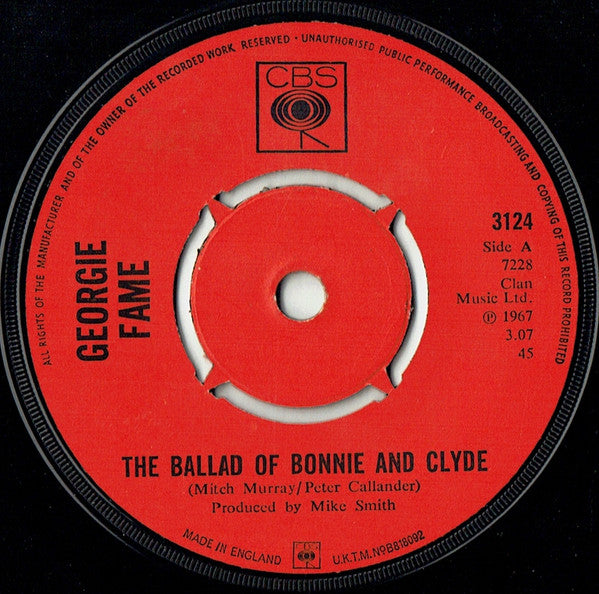 Georgie Fame : The Ballad Of Bonnie And Clyde (7", Single, 4-P)