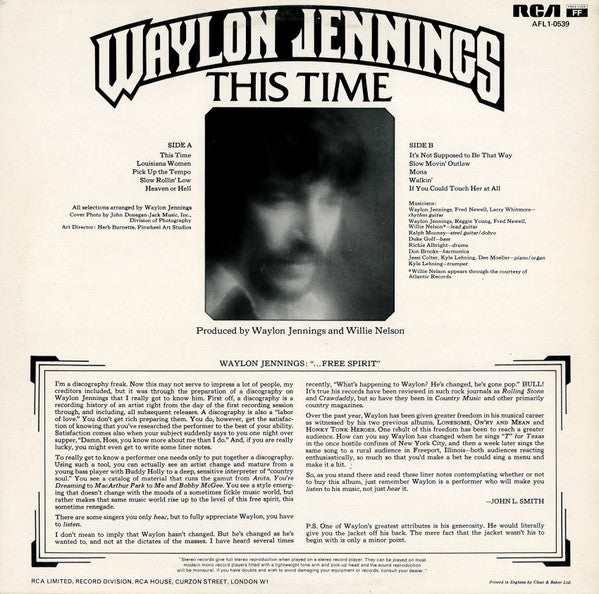 Waylon Jennings : This Time (LP, Album)