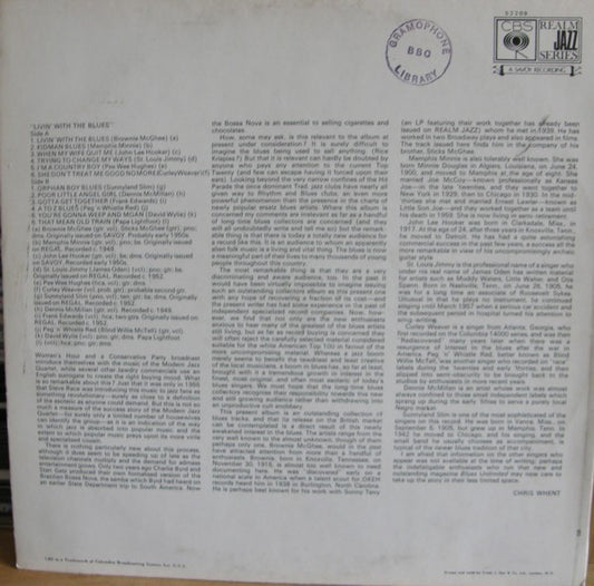 Various : Living With The Blues (LP, Comp, Mono, RE)