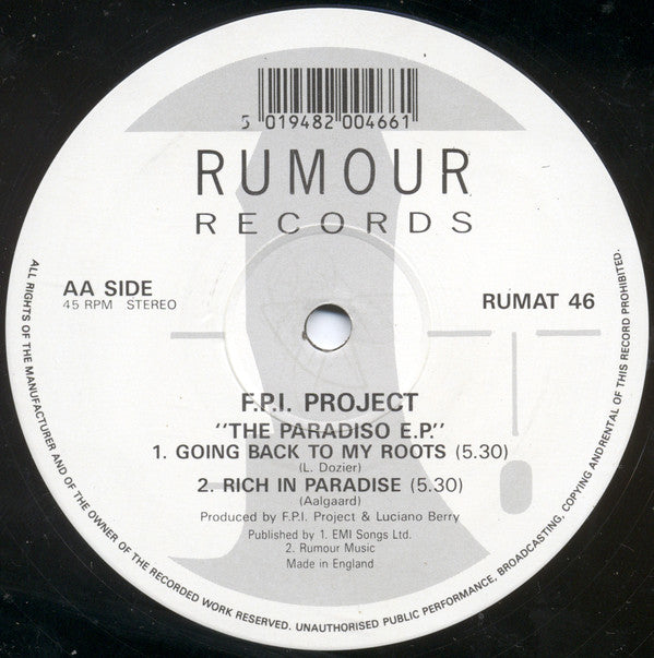 FPI Project : The Paradiso E.P. (12", EP)