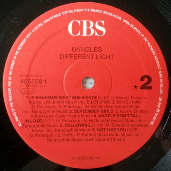 Bangles : Different Light (LP, Album, RE)