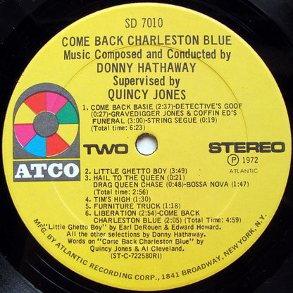 Donny Hathaway - Supervised By Quincy Jones : Come Back Charleston Blue (Original Motion Picture Soundtrack) (LP, Album, RI )