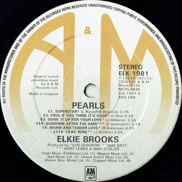 Elkie Brooks : Pearls (LP, Comp, CBS)