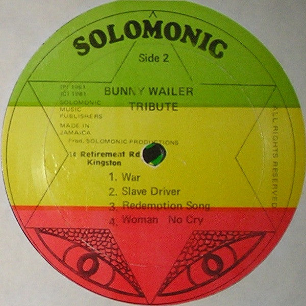 Bunny Wailer : Tribute (LP, Album)