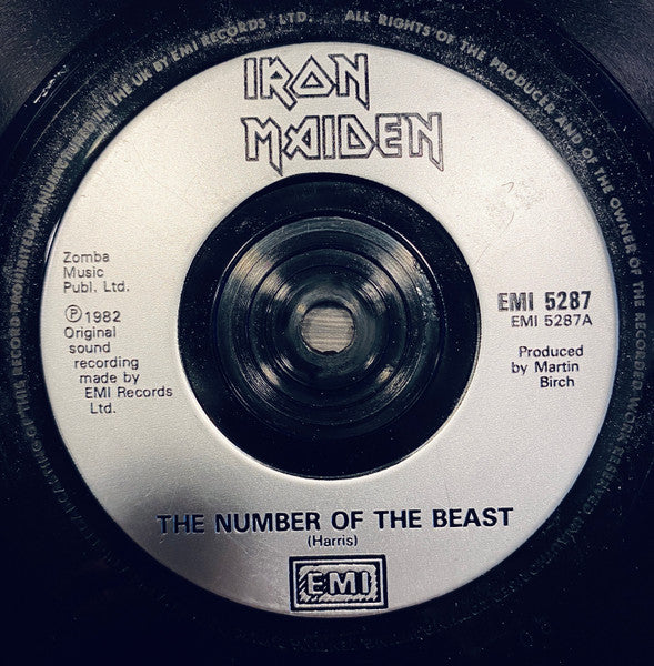 Iron Maiden : The Number Of The Beast (7", Single, Sil)