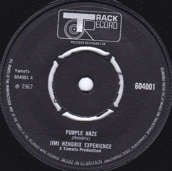 Jimi Hendrix Experience* : Purple Haze   (7", Single, Mono, RP, 4-P)