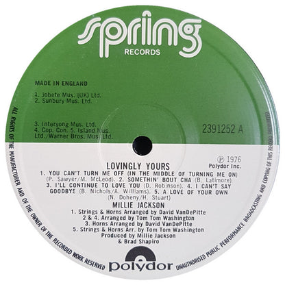 Millie Jackson : Lovingly Yours (LP, Album)