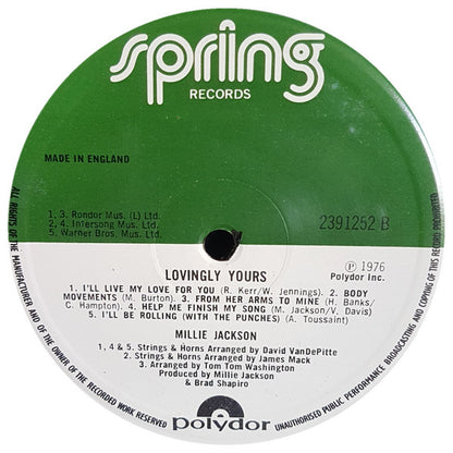 Millie Jackson : Lovingly Yours (LP, Album)