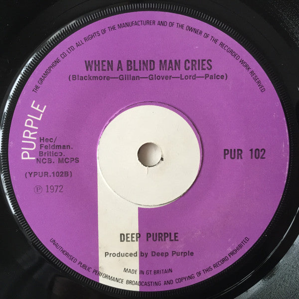 Deep Purple : Never Before  (7", Single, Sol)