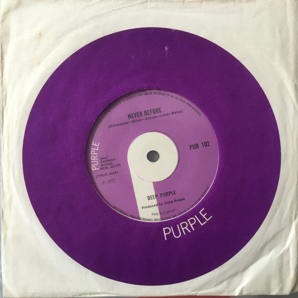 Deep Purple : Never Before  (7", Single, Sol)