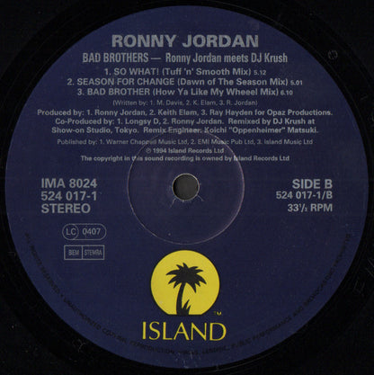 Ronny Jordan Meets DJ Krush : Bad Brothers (12", MiniAlbum)