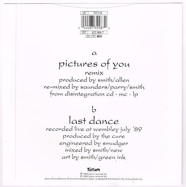The Cure : Pictures Of You (7", Single, Pap)