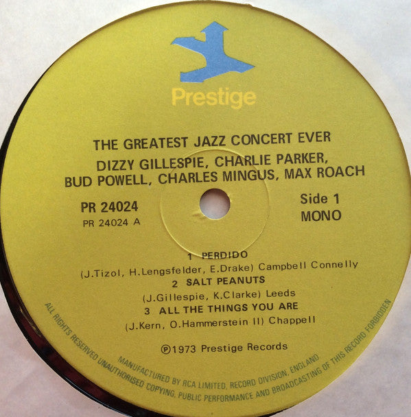 Charlie Parker, Dizzy Gillespie, Bud Powell, Charles Mingus, Max Roach : The Greatest Jazz Concert Ever (2xLP, Comp, Mono, RM, Gat)