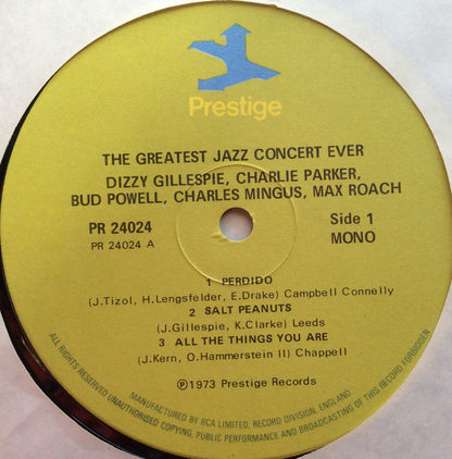Charlie Parker, Dizzy Gillespie, Bud Powell, Charles Mingus, Max Roach : The Greatest Jazz Concert Ever (2xLP, Comp, Mono, RM, Gat)