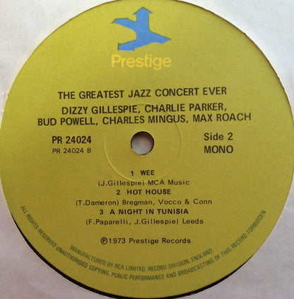 Charlie Parker, Dizzy Gillespie, Bud Powell, Charles Mingus, Max Roach : The Greatest Jazz Concert Ever (2xLP, Comp, Mono, RM, Gat)