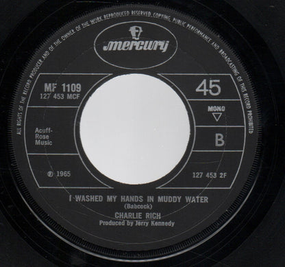 Charlie Rich : Mohair Sam / I Washed My Hands In Muddy Water (7", Single, Mono, RE, Pic)