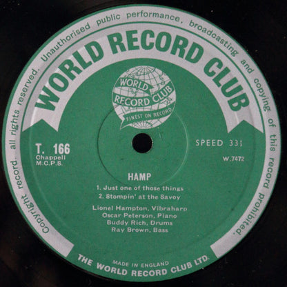 Lionel Hampton : Hamp! (LP, Comp, Mono, Club)