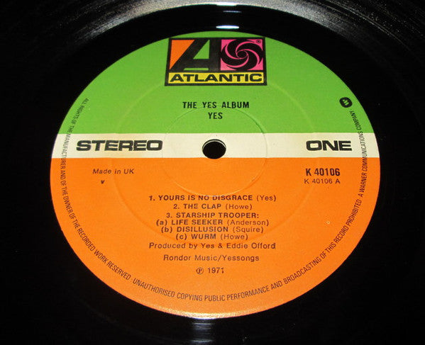 Yes : The Yes Album (LP, Album, RE, RP, Gat)