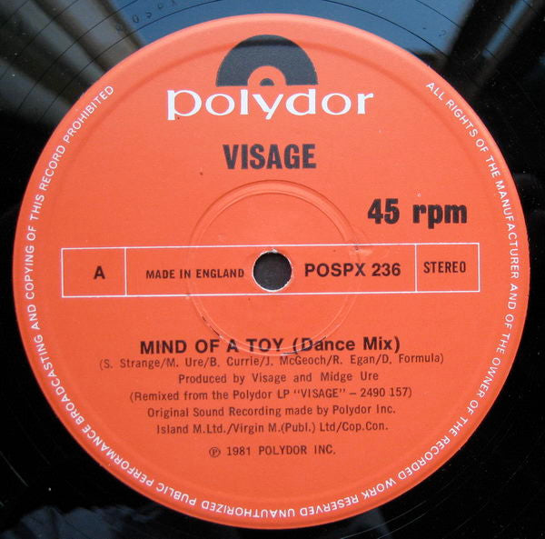 Visage : Mind Of A Toy (12", Single)