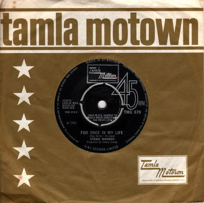 Stevie Wonder : For Once In My Life (7", Single, 4-P)