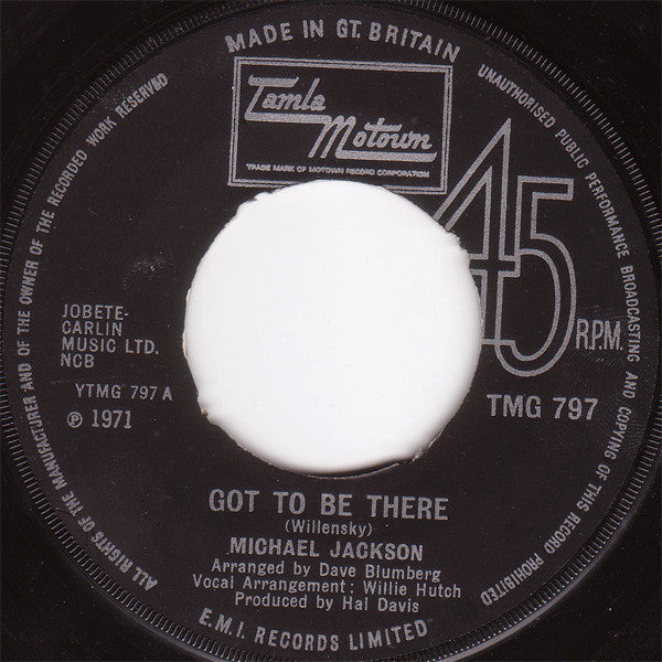 Michael Jackson : Got To Be There (7", Single, Pus)