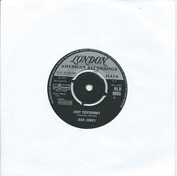 Jack Jones : Just Yesterday  (7")