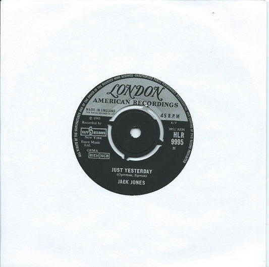 Jack Jones : Just Yesterday  (7")