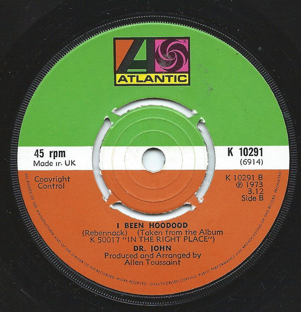 Dr. John : Right Place Wrong Time (7", Kno)