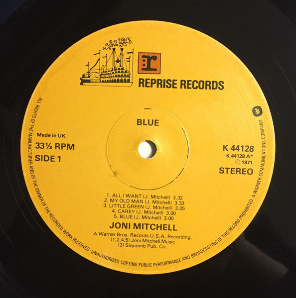 Joni Mitchell : Blue (LP, Album, RE, Gat)