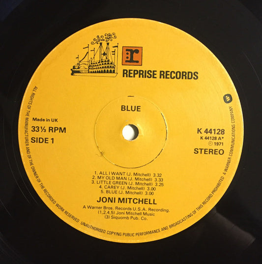 Joni Mitchell : Blue (LP, Album, RE, Gat)