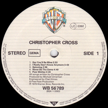 Christopher Cross : Christopher Cross (LP, Album, RE)