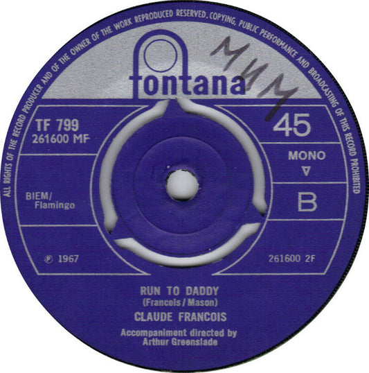 Claude François : Bench Number 3, Waterloo Station (7", Single, Mono)