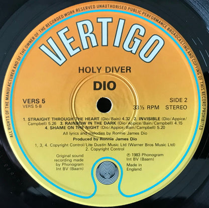 Dio (2) : Holy Diver (LP, Album, Wit)