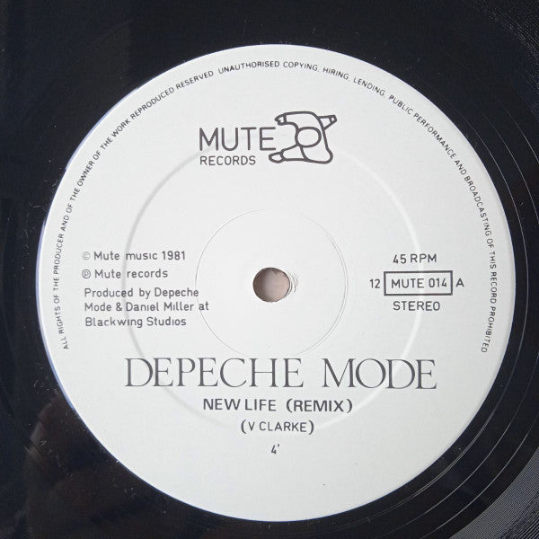 Depeche Mode : New Life (Re Mix) / Shout! (Rio Mix) (12", Single)