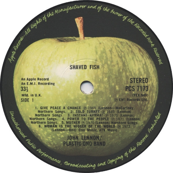 Lennon* / Plastic Ono Band* : Shaved Fish (LP, Comp, RE)