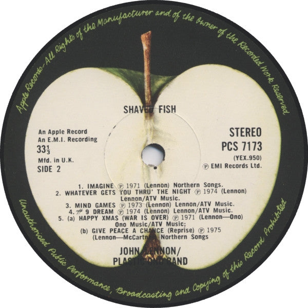 Lennon* / Plastic Ono Band* : Shaved Fish (LP, Comp, RE)