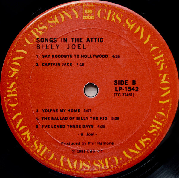 Billy Joel : Songs In The Attic (LP, Album)