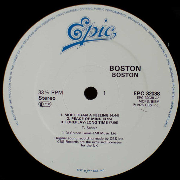 Boston : Boston (LP, Album, RE)