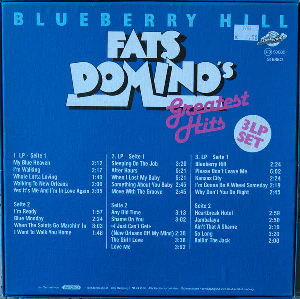 Fats Domino : Blueberry Hill - Greatest Hits (3xLP, Comp + Box)