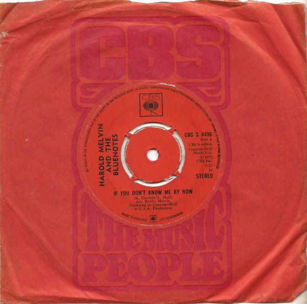Harold Melvin And The Bluenotes* : If You Don't Know Me By Now (7", Single, Pus)