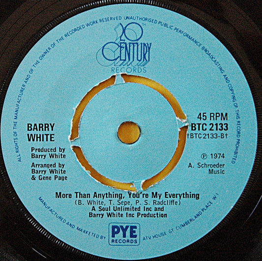 Barry White : You're The First, The Last, My Everything (7", Single, 4-p)
