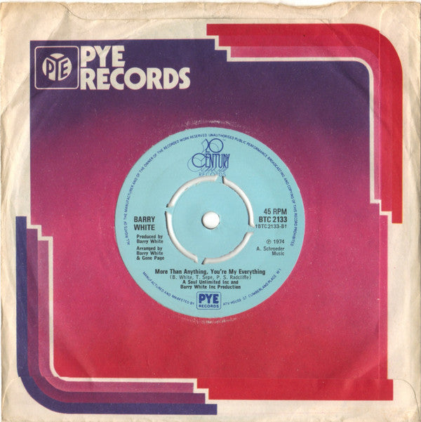 Barry White : You're The First, The Last, My Everything (7", Single, 4-p)