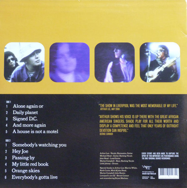 Shack (3) Accompany Arthur Lee : A Live Performance At The Academy, Liverpool May 1992  (LP, Album)